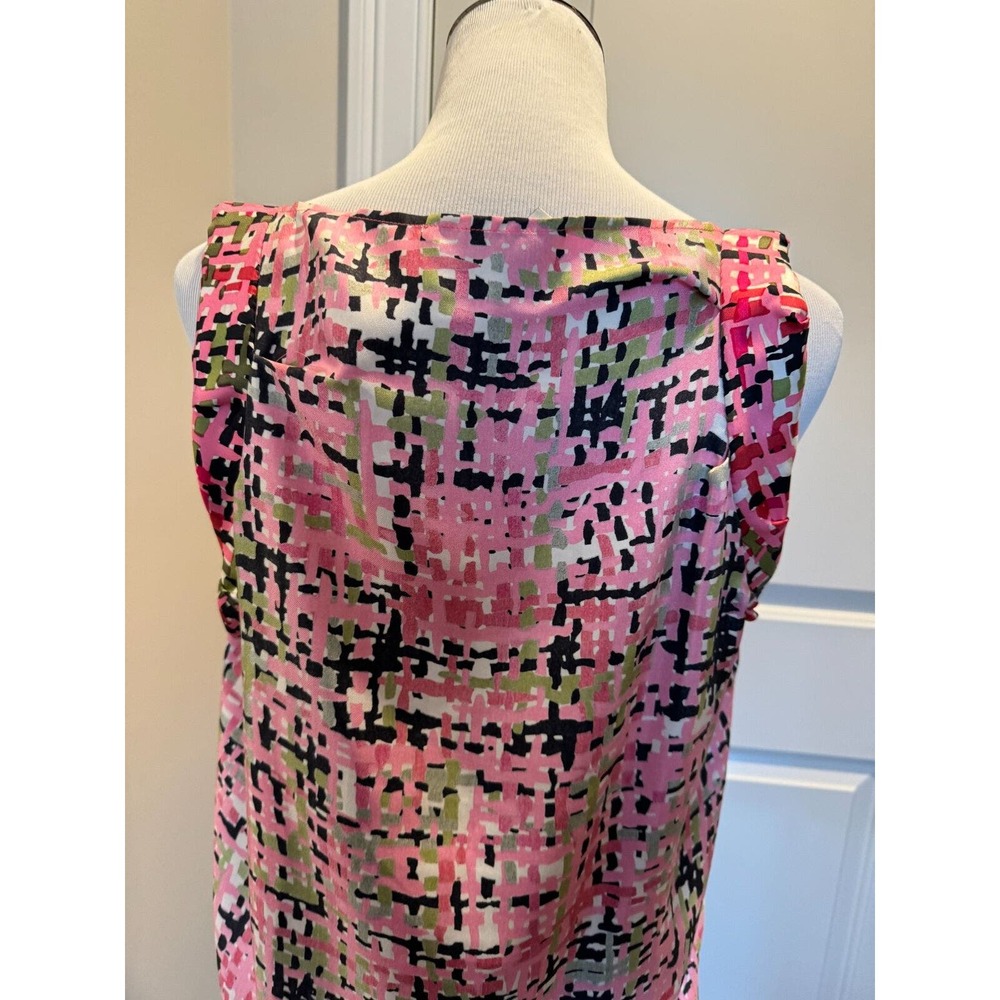 Yves Saint Laurent Silk Pink Multi Printed Sleeveless Blouson Top SZ Fr 42/US 10 - Picture 6 of 8